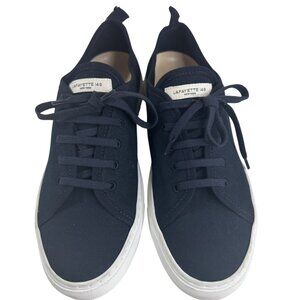 Lafayette 148 Women's Navy Canvas Lace-Up Sneakers Size 9 EU 39 NWOT